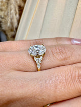 "Tiana" Oval Cut 2 Carat Diamond Shoulder 18K Yellow Gold Engagement  DSOC08 HEERA DIAMONDS