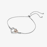 Togetherness Open Heart Bracelet - Rose Gold Plate Accents