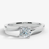 "Valentine" Round Cut 2 Carat Twisted Shoulder Platinum Engagement Ring SSRB06 HEERA DIAMONDS