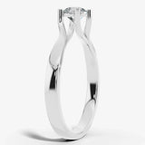 "Valentine" Round Cut 2 Carat Twisted Shoulder Platinum Engagement Ring Render- Side view