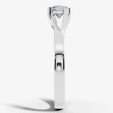 "Valentine" Round Cut 2 Carat Twisted Shoulder Platinum Engagement Ring Render- Side view