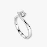 "Valentine" Round Cut 2 Carat Twisted Shoulder Platinum Engagement Ring SSRB06