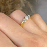 "Valtique" 0.50 Carat Round Cut Natural Diamond Trilogy Engagement Ring MDR4104