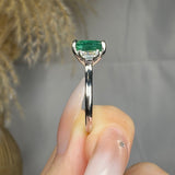 "Varn" Green 3.06 Carat Cushion Cut Trilogy Diamond Engagement Ring HR1871 HEERA DIAMONDS