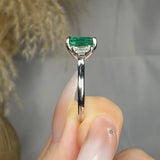 "Varn" Green 3.06 Carat Cushion Cut Trilogy Natural Diamond Engagement Ring HR1871 HEERA DIAMONDS