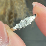 "Velisse" 0.28 Carat Princess Cut Natural Diamond Trilogy Engagement Ring MDR4484