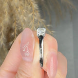 "Velisse" 0.28 Carat Princess Cut Natural Diamond Trilogy Engagement Ring MDR4484