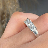"Velloura" 0.80 Carat Round Cut Natural Diamond Trilogy Engagement Ring MDR3804