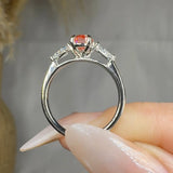 "Velmira" Pink 1.01 Carat Oval Cut Trilogy Diamond Engagement Ring HLR435 HEERA DIAMONDS
