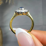 "Veloriah" 0.39 Carat Round Cut Blue Sapphire Natural Diamond Halo Engagement Ring MSR278