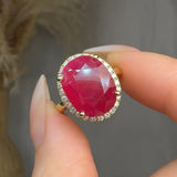 "Velqira" Ruby 11.12 Carat Oval Cut Lab Grown Diamond Engagement Ring HLR10 HEERA DIAMONDS