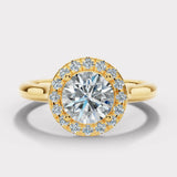 "Venus" 1 carat Halo Round Brilliant Cut Diamond Engagement Ring HARB18