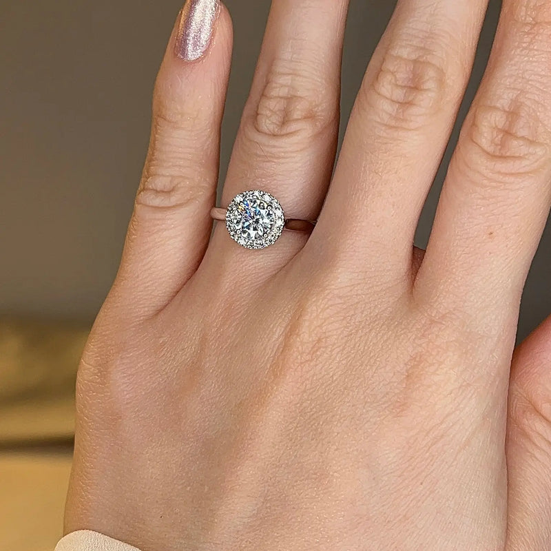 "Venus" Halo Round Brilliant Cut Diamond Engagement Ring HARB18 - HEERA DIAMONDS