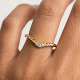 "Vera" Subtle Foliage V Shaped 0.06ct Diamond Eternity Ring ET40