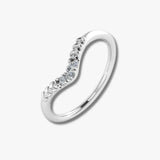 "Vera" Subtle Foliage V Shaped 0.06ct Diamond Eternity Ring ET40