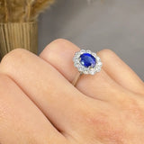 "Verisse" 1.60 Carat Oval Cut Natural Diamond Halo Engagement Ring MSR805