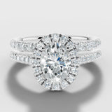 "Veronica" 1.75 Carat Oval Cut Diamond Matching Bridal Set Engagement Ring HEERA DIAMONDS