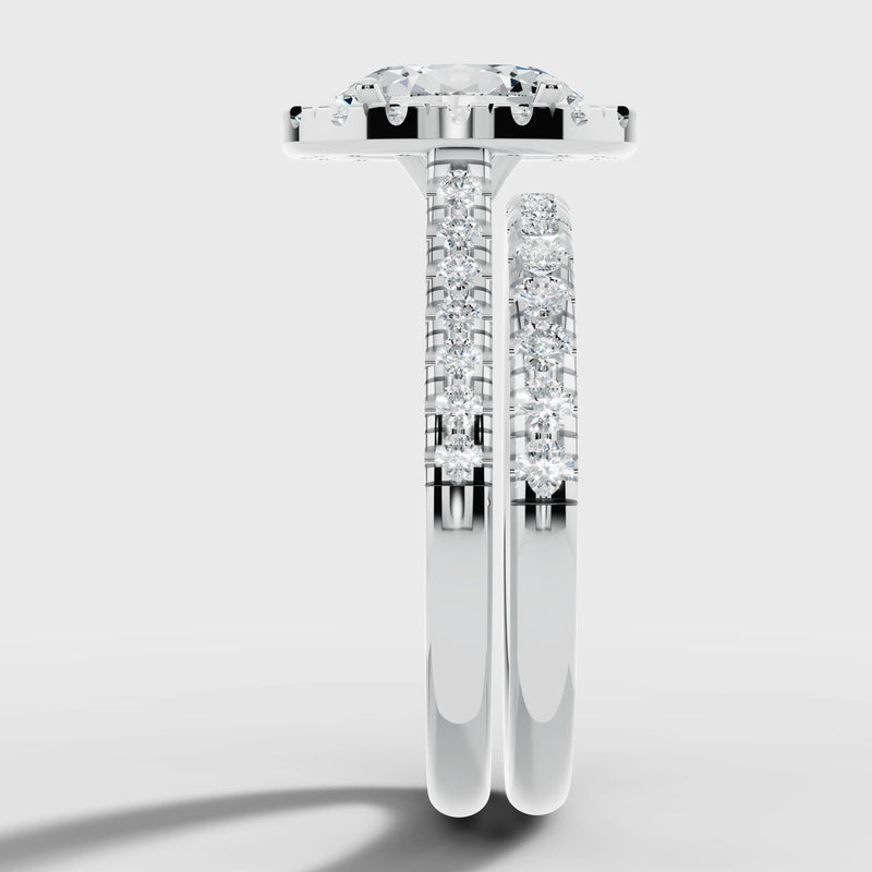 "Veronica" 1.75 Carat Oval Cut Diamond Matching Bridal Set Engagement Ring HEERA DIAMONDS
