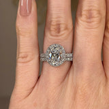 "Veronica" 1.75 Carat Oval Cut Diamond Matching Bridal Set Eternity Engagement Ring - HEERA DIAMONDS