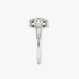 "Vesky" Cushion Cut 1.50 Carat Diamond Shoulder Platinum Engagement Ring DSCC05