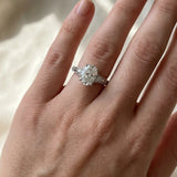"Vesky" Cushion Cut 1.50 Carat Diamond Shoulder Platinum Engagement Ring DSCC05