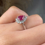"Vexa" Ruby 1.2 Carat Pear Cut Diamond Engagement Ring HR1265 HEERA DIAMONDS