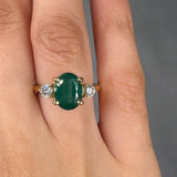 "Vexael" Green 2.9 Carat Oval Cut Trilogy Diamond Engagement Ring HM1480 HEERA DIAMONDS