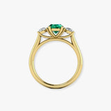 "Vexael" Green 2.9 Carat Oval Cut Trilogy Natural Diamond Engagement Ring HM1480