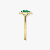 "Vexil" Emerald Green 5.56 Carat Pear Cut Natural Diamond Engagement Ring HR841