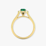 "Vexil" Emerald Green 5.56 Carat Pear Cut Natural Diamond Engagement Ring HR841