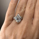 "Viney" Pear Cut 5 Carat Trilogy Platinum Engagement Ring HEERA DIAMONDS