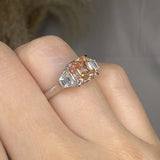 "Vionyx" Pink 2.03 Carat Princess Cut Trilogy Lab Grown Diamond Engagement Ring HLM424 HEERA DIAMONDS