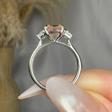 "Vionyx" Pink 2.03 Carat Princess Cut Trilogy Lab Grown Diamond Engagement Ring HLM424 HEERA DIAMONDS