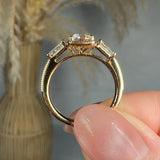 "Virel" 0.97 Carat Round Cut Lab Grown Trilogy Diamond Engagement Ring HLR447