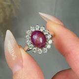 "Virel" Ruby 3 Carat Oval Cut Diamond Engagement Ring HR1395 HEERA DIAMONDS