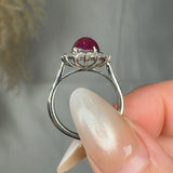 "Virel" Ruby 3 Carat Oval Cut Diamond Engagement Ring HR1395 HEERA DIAMONDS