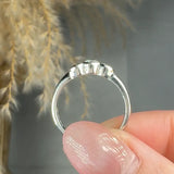 "Virestaine" 0.67 Carat  Round Cut Natural Diamond Trilogy Engagement Ring MDR3752