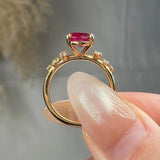 "Virexa" Ruby 2.08 Carat Oval Cut Diamond Shoulder Engagement Ring HM2037 HEERA DIAMONDS