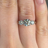 "Vireya" 0.7 Carat Round Cut Trilogy Natural Diamond Engagement Ring HR1943