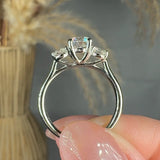 "Vireya" 0.7 Carat Round Cut Trilogy Natural Diamond Engagement Ring HR1943