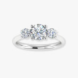 "Vireya" 0.7 Carat Round Cut Trilogy Natural Diamond Engagement Ring HR1943