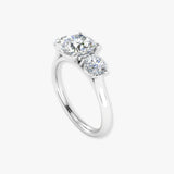 "Vireya" 0.7 Carat Round Cut Trilogy Natural Diamond Engagement Ring HR1943
