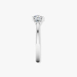 "Vireya" 0.7 Carat Round Cut Trilogy Natural Diamond Engagement Ring HR1943