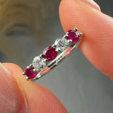 "Vireza" Ruby 0.35 Carat & Diamond 0.20 Carat Round Cut Diamond Engagement Ring HR650 HEERA DIAMONDS