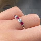 "Vireza" Ruby 0.35 Carat & Diamond 0.20 Carat Round Cut Diamond Engagement Ring HR650 HEERA DIAMONDS