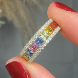 "Virezza" Multi Coloured 1.8 Carat Diamond Half Eternity Rings HLR259 HEERA DIAMONDS