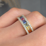 "Virezza" Multi Coloured 1.8 Carat Diamond Half Eternity Rings HLR259 HEERA DIAMONDS