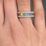 "Virezza" Multi Coloured 1.8 Carat Diamond Half Eternity Rings HLR259 HEERA DIAMONDS