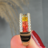 "Virezza" Multi Coloured 1.8 Carat Diamond Half Eternity Rings HLR259 HEERA DIAMONDS
