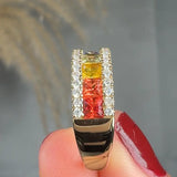 "Virezza" Multi Coloured 1.80 Carat Diamond Half Eternity Rings HLR259 HEERA DIAMONDS